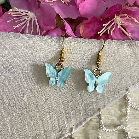 🌸 2PC: EARRINGS & NECKLACE BOHO SET BUTTERFLY BUNDLE SET BLUE FAIRY PRETTY CHIC - Picture 11 of 11